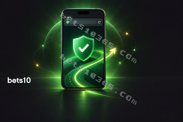 Koyu zeminde yeşil ışık yolu ve doğrulama simgesiyle çevrelenen telefon, bets10 güncel giriş adresi kontrolünü temsil ediyor.
